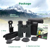 Gosky 10X42 HD Binoculars for Adults with Phone Adapter, High Power Binoculars with BAK4 Prism and FMC Lens, Waterproof Binoculars for Bird Watching Hunting Traveling Outdoor Sports